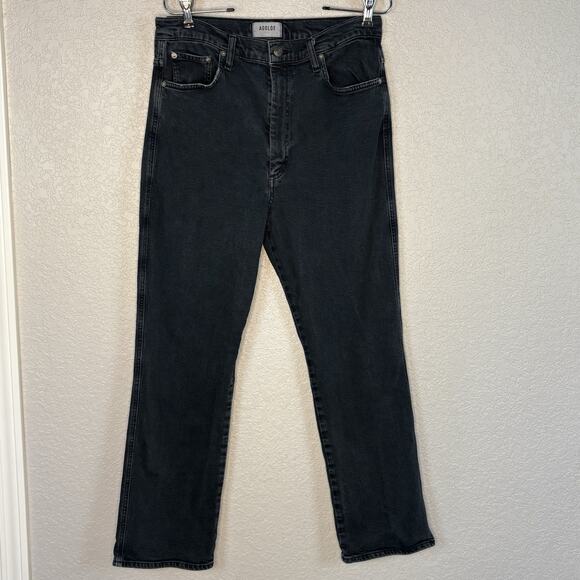 AGOLDE Pinch Waist High Rise Kick Washed Black Size 31 Style A095D-1046 - Picture 4 of 7